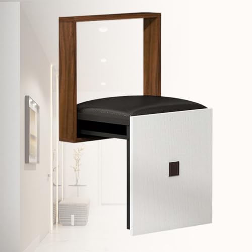 QHLMLL Schuhwickelhocker Sitzbank, Wandmontage, unsichtbarer Schuhwechselhocker, Wandmontierter Klappstuhl unsichtbar mit PU-Leder, zusammenklappbarer Duschsitz Wandmontage, Schuhwechselhocker, Space QHLMLL Schuhwickelhocker Sitzbank, Wandmontage, unsichtbarer Schuhwechselhocker, Wandmontierter Klappstuhl unsichtbar mit PU-Leder, zusammenklappbarer Duschsitz Wandmontage, Schuhwechselhocker, Space von QHLMLL