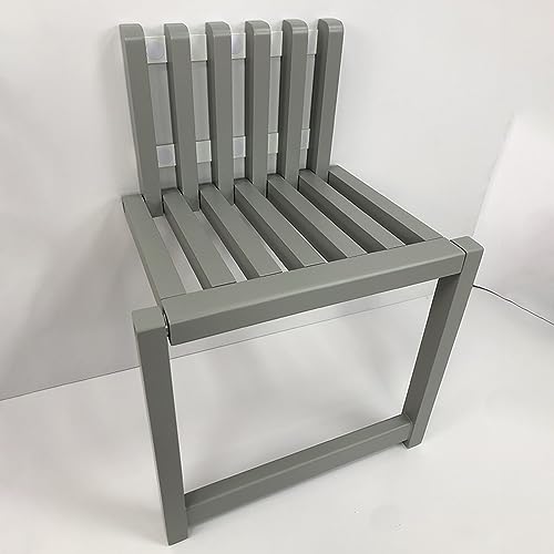 QHLMLL Schuhwickelhocker zur Wandmontage, Duschsitzbank, einziehbarer Klappstuhl, Wandmontage, Massivholz, Schuhwechselhocker für Eingangsbereich, Badezimmer, Flur (Farbe: Grau) von QHLMLL