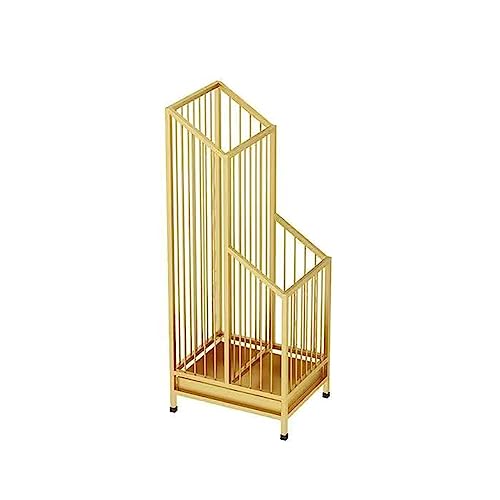 QHLMLL Schwarzer moderner Schirmständer aus Metall für den Innenbereich mit Abnehmbarer Tropfschale, perforiertes Design für die Dekoration von Hotels und Heimbüros von QHLMLL