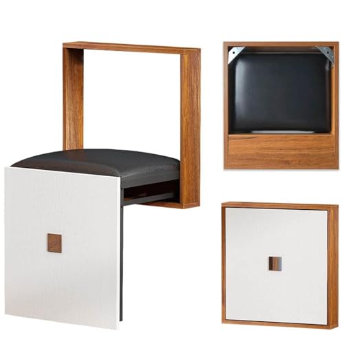QHLMLL Unsichtbarer Klappstuhl aus Massivholz, Wandmontage, Schuhbank für Eingangsbereich, Badezimmer, Traglast 300 kg, Teakholz QHLMLL Unsichtbarer Klappstuhl aus Massivholz, Wandmontage, Schuhbank für Eingangsbereich, Badezimmer, Traglast 300 kg, Teakholz von QHLMLL