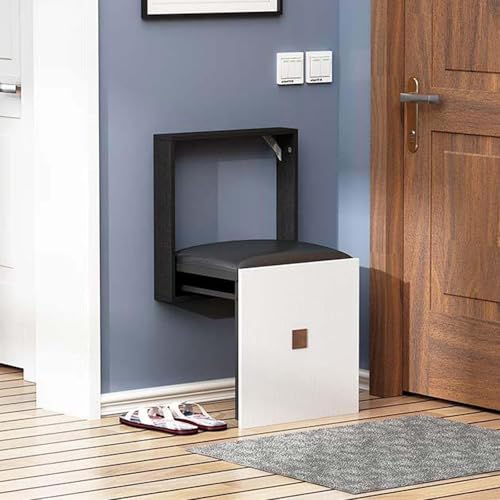 QHLMLL Wandmontierter Klapphocker, Duschsitzbank, unsichtbarer Wandhocker, unsichtbarer Schuhwechselhocker, multifunktionaler Duschstuhl, schwarz QHLMLL Wandmontierter Klapphocker, Duschsitzbank, unsichtbarer Wandhocker, unsichtbarer Schuhwechselhocker, multifunktionaler Duschstuhl, schwarz von QHLMLL