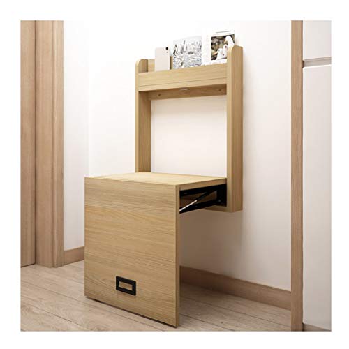 QHLMLL Wandmontierter Schuhwickelhocker mit Metallbügel Sitzablage - Faltbare Eingangsschuhbank - Moderner Flur Schuhhocker mit Puffer - Massivholz von QHLMLL