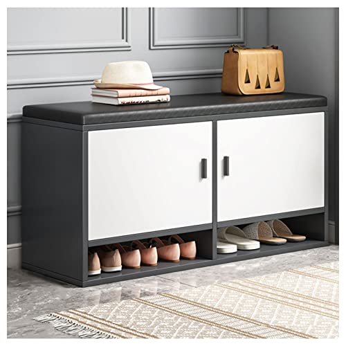 QHLMLL Wickelschuhhocker, einfacher Hauseingang, Schuhhocker mit weichem Kissen, Sitzbank, Aufbewahrungshocker für Wohnzimmer, Schlafzimmer, Aufbewahrungsbank, 100 x 30 x 50 cm, Weiß von QHLMLL