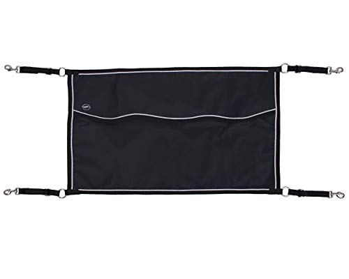 QHP Boxensperre Freiluft-Boxentür Verstellbare Gurtbänder 60 x 95 cm schwarz von QHP