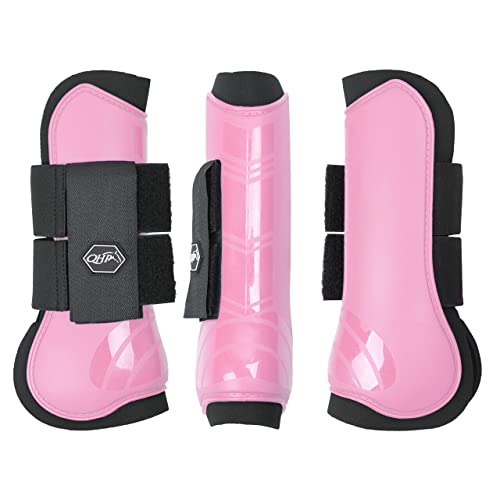 QHP Hartschalen-Gamaschen vorne innen Neopren Klettverschluss (Pony, Flamingo pink) von QHP