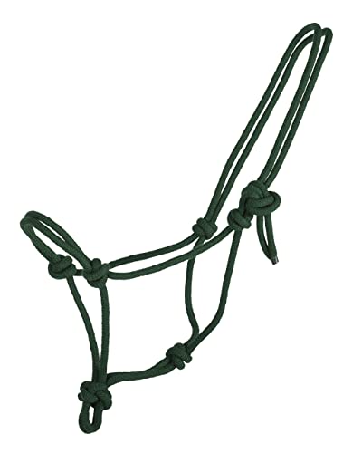 QHP Knotenhalfter Basic Seil 8 mm (Vollblut, Dunkelgrün) von QHP