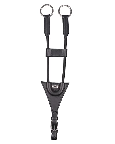 QHP Martingal-Gabel aus Leder mit elastischen Kordeln Gabel für Vorderzeug (Cob Vollblut, Schwarz) von QHP