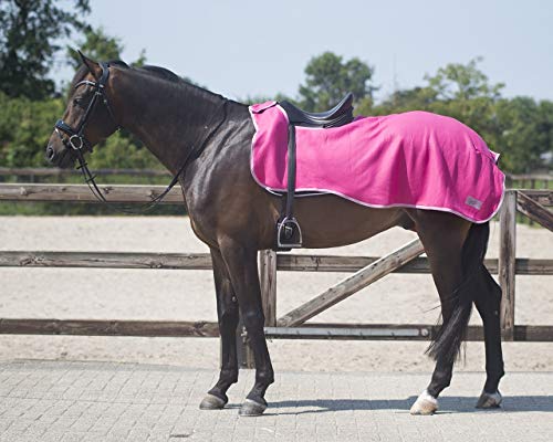 QHP Nierendecke Fleece-Ausreitdecke Color Fleecedecke Sattelausschnitt (L, Fuchsia) von QHP