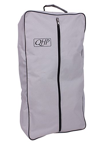 QHP Trensentasche Oxford Stoff mit Reißverschluss, Griff Kettband innen (Grau/Schwarz) von QHP