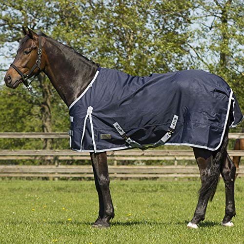 Regendecke Turnoutdecke 600D mit Fleece gefüttert (145cm, blau) von QHP