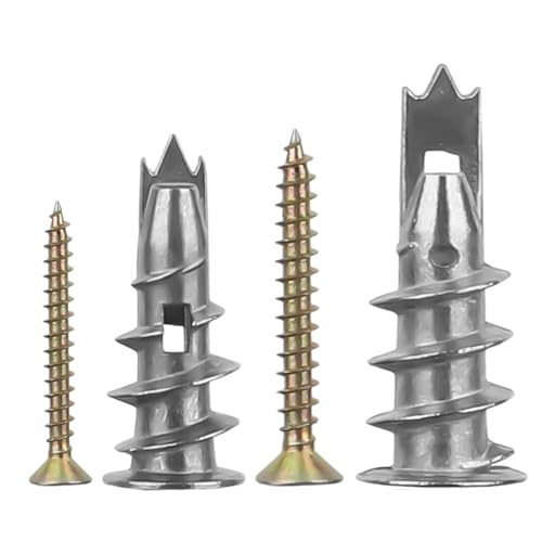 100 Stück Gipskartondübel,Selbstbohrender Rigips Dübel mit Schrauben,Hohlraumdübel Set,Rigips Dübel für Schwere Lasten,Trockenbau Dübel für Rigipswände, Befestigung In Gipsfaserplatten Beton von QHSXMQ