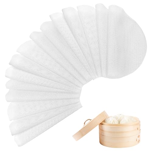 15 Stück Silikon Dämpfer Matte, Antihaft Runde Steamer Pad, Durchmesser: 25cm, Antihaft Runde Dämpfermatten, Wiederverwendbare Dampfgarer Netz,Dampf Netz,Dumplings Matte für Bambusdämpfer Reis Dim Sum 15 Stück Silikon Dämpfer Matte, Antihaft Runde Steamer Pad, Durchmesser: 25cm, Antihaft Runde Dämpfermatten, Wiederverwendbare Dampfgarer Netz,Dampf Netz,Dumplings Matte für Bambusdämpfer Reis Dim Sum von QHSXMQ