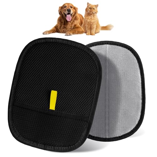 QHSXMQ 2 Stück Tierhaarentferner Handschuh, Fell Magnet Handschuhe Doppelseitig für Hunde & Katzen, Atmungsaktive Fellmagnet mit Anti-Statik-Funktion, katzenhaarentferner Handschuh Tierhaarentfernung von QHSXMQ