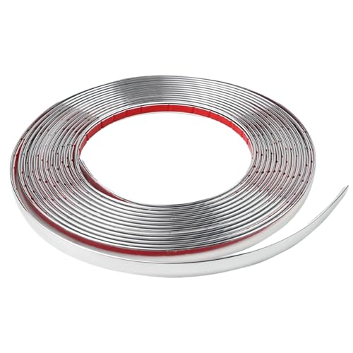 Chrom Zierleiste Auto Chromleiste, Zierleisten Selbstklebend 10mm x 6m, Universal Chromzierleiste Silber,Zierleiste PVC Chrom Auto Chromleiste Zierstreifen,für Auto Karosserie Fenster Außen Dekoration von QHSXMQ