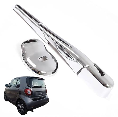 QHY Abdeckung Abdeckkappe für Heckwischer Scheibenwischer Hinten Trim Für Smart Fortwo 2016-2021 Chrom Auto Dekoration Heckklappe Zubehör Silber von QHY