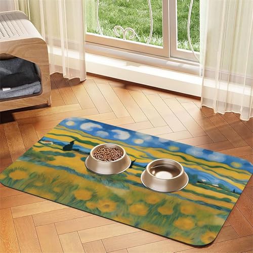 A Feldmuster Haustier saugfähige Ledertischdecke 30 x 45 cm mit rutschfester Gummiunterseite für Katzen und Hunde von QHZLY