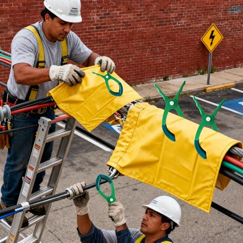 2 Stück Leichte Isolierdeckenpackung, Elektrische Isolierdecken Für Elektriker/Versorgungsarbeiter, Abdeckfolie Für Die Stromwartung, EVA-Harz(10kv,80x100cm(31.5x39.4in)) von QHZYMX