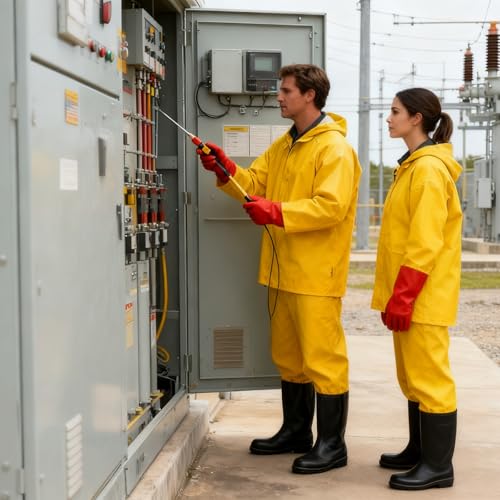 2er-Pack Schutzkleidung Elektriker, 35 30 20 15 12 10 7 5 3 2 1 Kv Isolieranzug-Set Hoch-/Niederspannung, Netzspezifische Anzüge Die Wartung Von Umspannwerken(20000v,2pack US 8) von QHZYMX