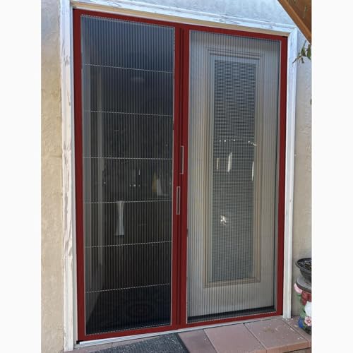 Magnetische Fliegengittertür Selbstklebende, Einziehbare Fliegengittertüren Für Doppeltüren, Aluminiumrahmen Mit Fliegenfalttür, Multifunktionale Magnetgitter Für Schlafzimmer- Und Küchentüren(216x180 von QHZYMX