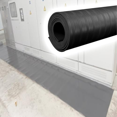 QHZYMX Professional Electrical Environments Dielectric Safety Protection Mat, Heavy Duty High Voltage Insulating Matting for Industrial Control Rooms, Customizable(3.0mx1mx8mm) von QHZYMX
