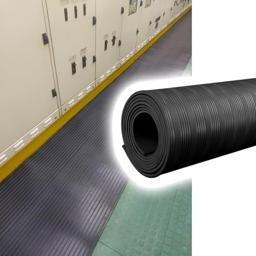 QHZYMX Thickness 3 5 6 8 10 Mm Electrical Insulating Mat, Industrial High Voltage Floor Insulated Matting for Safety Protection, Flexible Non-Conductive Pad - Cut to Size(2mx1mx10mm) von QHZYMX