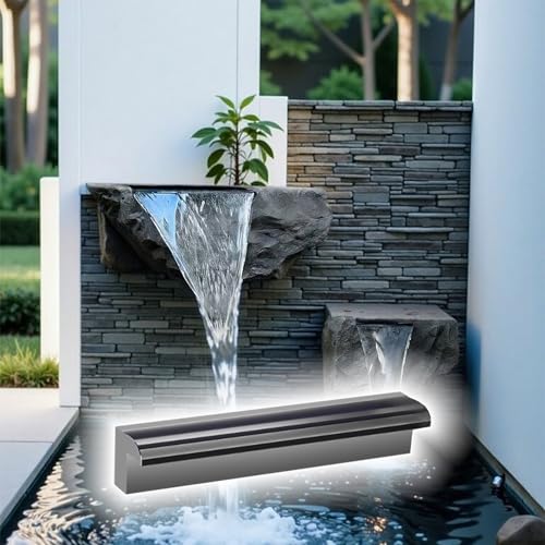QHZYMX Wasserfall-Überlaufrinne Kleiner Hausgartenteich-Wasserfall-Überlauf, Professionelle Oberirdische Pool-Wasserspiel-Brunnen Für Garten-Koiteiche/Innendekoration, Individualisierbar(17cm/7in) von QHZYMX