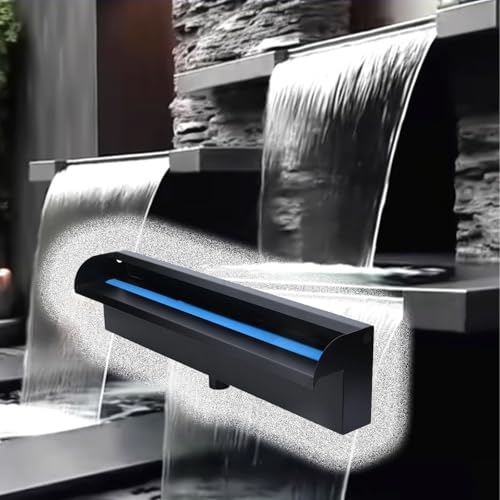 QHZYMX Wasserfall-Überlaufrinne Kleiner Wasserfall-Überlauf Für Gärten – Kompaktes Kaskadierendes Wasserspiel, Leicht Und Einfach Aufzubauen – Anpassbares Wasserfall-Springbrunnen-Set(39in/100cm) von QHZYMX