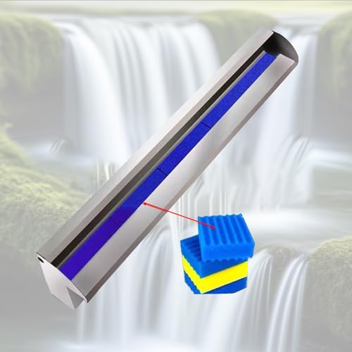 QHZYMX Wasserfall-Überlaufrinne Supergroße Kommerzielle Wasserfallbrunnen Für Koiteiche, Überlaufrinne Aus Edelstahl 304 Mit Rohrverbinder Für Die Luxuriöse Landschaftsgestaltung(200cm/79in) von QHZYMX