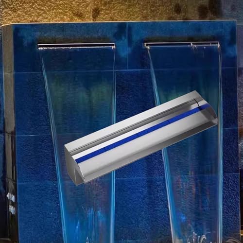 QHZYMX Wasserfall-Überlaufrinne Wasserfall-Überlauf Für Teich Und Garten – Anpassbarer Breiter Strahlmacher Mit Einfacher Installation, Robuster Edelstahl 304 – Wasserspiel-Überläufe(150cm/59in) von QHZYMX