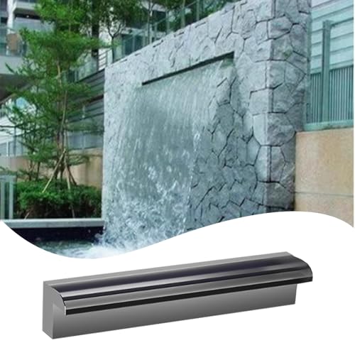 QHZYMX Wasserfall-Überlaufrinne Wasserfallbrunnen Für Gartenteiche Im Hinterhof, Stabiler Überlauf Aus Edelstahl 304 Für Wasserspiele, Anpassbare Breite/Farbe/Auslass – Kein LED-Licht(30in/76cm) von QHZYMX