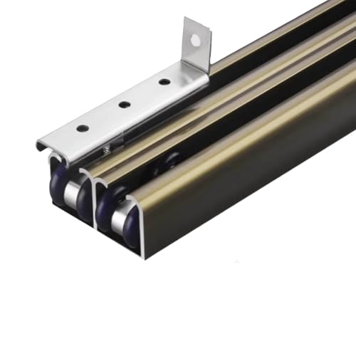 Schiebetürbeschlag schiebetür laufschiene Doppelschienen-Scheunentorbeschläge, Bypass-Schiebetüren-Hardware-Kit Rieles Para Puertas Corredizas, Gleiten Sanft Und(330cm(10.8feet)) von QHZYMX