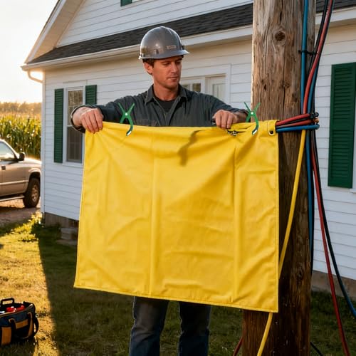 Sicherheitsarbeitsmatte Für Elektriker, 2,5 Mm Dickes Isoliertuchpolster Für Beschädigte Kabel, Flexible Schutzfolie Gegen Stromschläge Für Umspannwerke(1kv,39.4x39.4in/100x100cm) von QHZYMX