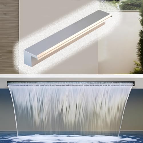 Wasserfall-Überlaufrinne Dekorativer Fels-Wasserfall-Überlauf, Einfach Zu Installierendes Wasserspiel-Set Für Koiteiche Und Landschaftsbau Im Freien Mit PVC-Anschluss, Anpassbare Breite/Farbe(10in/25c von QHZYMX