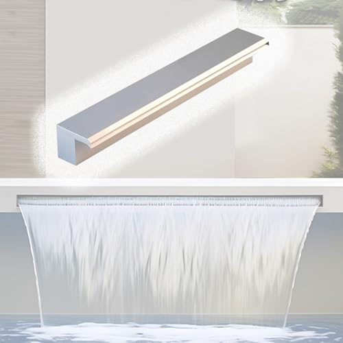Wasserfall-Überlaufrinne Dekorativer Fels-Wasserfall-Überlauf, Einfach Zu Installierendes Wasserspiel-Set Für Koiteiche Und Landschaftsbau Im Freien Mit PVC-Anschluss, Anpassbare Breite/Farbe(60in/152 von QHZYMX