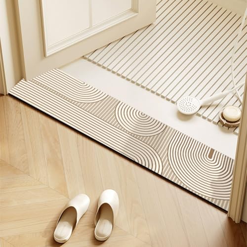 QHanky Badematte 10x100cm,Super Absorbierende Badezimmerteppich Waschbar,Badvorleger Duschvorleger für Dusche,Badewannen und Badezimmer,Toilette (Bunt H) von QHanky