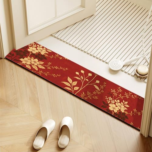 QHanky Badematte Rutschfester 20x80cm,Absorbierender Badezimmerteppich,Badvorleger rutschfest Waschbar,Mikrofaser Schnelltrocknende für Dusche,Badewannen (Bunt A) von QHanky