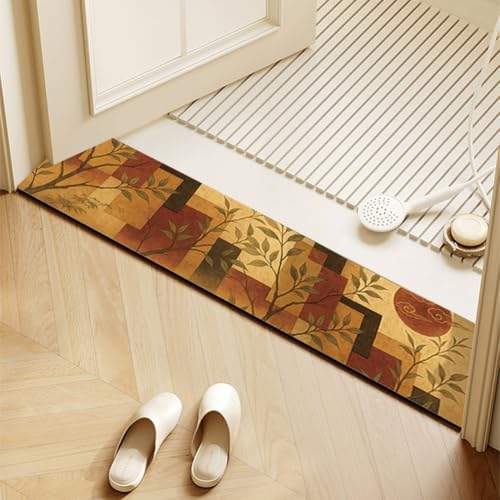 QHanky Badematte Rutschfester 25x80cm,Absorbierender Badezimmerteppich,Badvorleger rutschfest Waschbar,Mikrofaser Schnelltrocknende für Dusche,Badewannen (Bunt D) von QHanky
