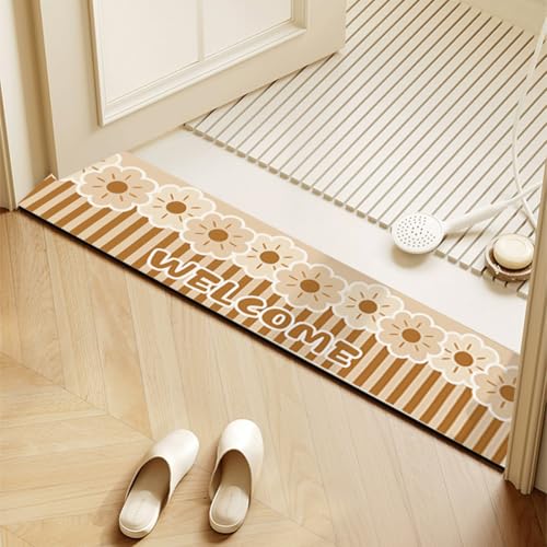 QHanky Badematte rutschfest 10x60cm,Super Absorbierende Badezimmerteppich,Schnelltrocknende Badvorleger,Waschbar Duschvorleger für Dusche,Badewannen und Badezimmer (Bunt E) von QHanky