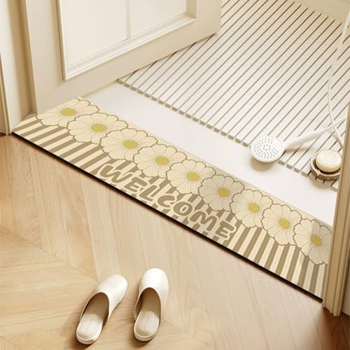 QHanky Badematte rutschfest 20x80cm,Badezimmerteppich Absorbierender,Badteppich Schnelltrocknende Badematte,Badvorleger Saugfähig Saugstark Waschbar für Dusche,Badewannen (Bunt H) von QHanky