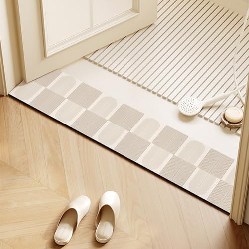 QHanky Badezimmerteppich Rutschfester 10x80cm,Badematte Duschvorleger,Absorbierende Badezimmerteppich,Badvorleger Mikrofaser,Waschbar Schnelltrocknend Duschmatte (Bunt E) von QHanky