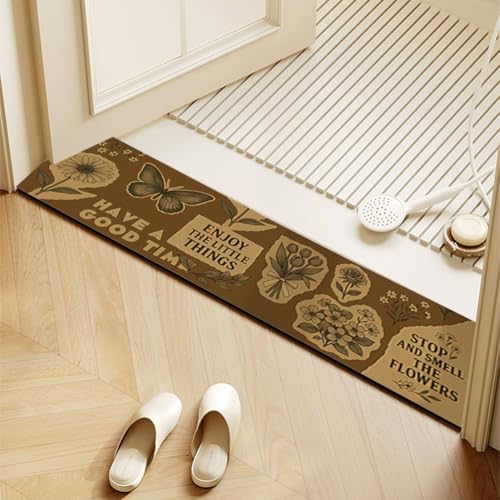 QHanky Super Absorbierende Badematte 10x80cm,Teppich Badezimmer rutschfest,Badteppich Waschbar,Schnelltrocknend Badvorleger für Dusche,Badewannen und Badezimmer (Bunt D) von QHanky