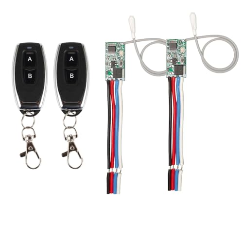 DC 3.7V 5V 6V 9V 12V 24V 433MHz Wireless Module Receiver Controller mit 2 Sendern, 2A Mini-Relais-Fernschalter für Lampen, Weihnachtsdekoration von QIACHIP