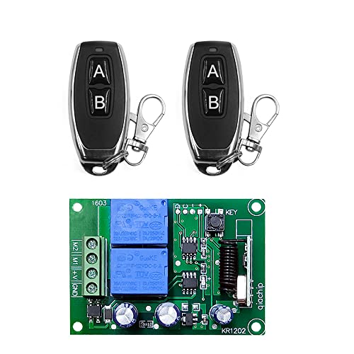 QIACHIP 12V DC Motor Vorwärts- und Rückwärts-Relaisschalter 10A, RF Wireless Remote Electric Push Rod Controller für Rolltore, elektrische Vorhänge/Schlösser, Wasserpumpen QIACHIP 12V DC Motor Vorwärts- und Rückwärts-Relaisschalter 10A, RF Wireless Remote Electric Push Rod Controller für Rolltore, elektrische Vorhänge/Schlösser, Wasserpumpen von QIACHIP