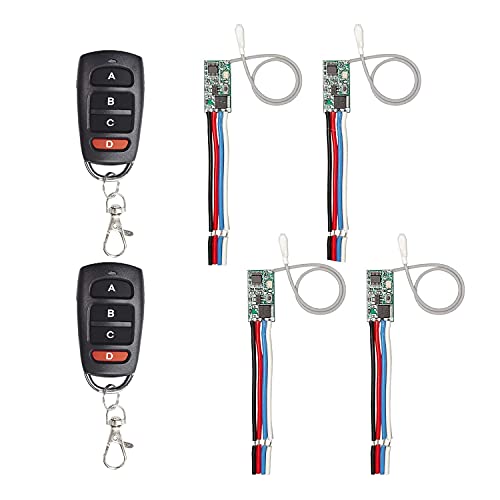 QIACHIP 433MHz Mini Empfänger Relais Module mit 2 Sendern Drahtloser Fernbedienung Funkschalter DC 5V 3.7V 12V 24V 2A Funkmodul Potentialfrei Controller rf Lichtschalter-Set QIACHIP 433MHz Mini Empfänger Relais Module mit 2 Sendern Drahtloser Fernbedienung Funkschalter DC 5V 3.7V 12V 24V 2A Funkmodul Potentialfrei Controller rf Lichtschalter-Set von QIACHIP