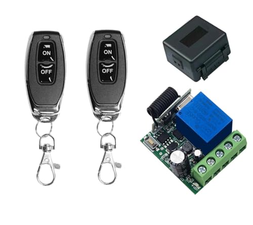 QIACHIP 433Mhz DC 5V 6V 12V 24V 60V 1CH Wireless Fernbedienung RF Schalter Modul Empfänger Relais mit 2 Sender, für ON/OFF Lichter, Tortür offen QIACHIP 433Mhz DC 5V 6V 12V 24V 60V 1CH Wireless Fernbedienung RF Schalter Modul Empfänger Relais mit 2 Sender, für ON/OFF Lichter, Tortür offen von QIACHIP