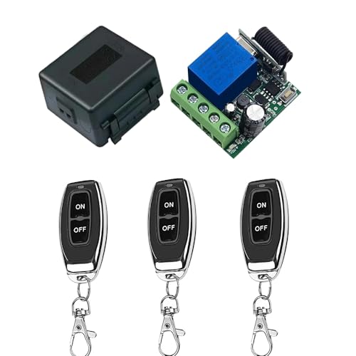 QIACHIP 433Mhz DC 5V 6V 12V 24V 60V 1CH Wireless Fernbedienung RF Schalter Modul Empfänger Relais mit 3 Sender, für ON/OFF Lichter, Tortür offen QIACHIP 433Mhz DC 5V 6V 12V 24V 60V 1CH Wireless Fernbedienung RF Schalter Modul Empfänger Relais mit 3 Sender, für ON/OFF Lichter, Tortür offen von QIACHIP