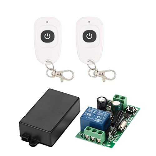 QIACHIP Funk-Fernbedienung Relaisschalter AC 220V 230V 433MHz 1 Kanal RF-Relaisempfänger mit 2 Sender von QIACHIP