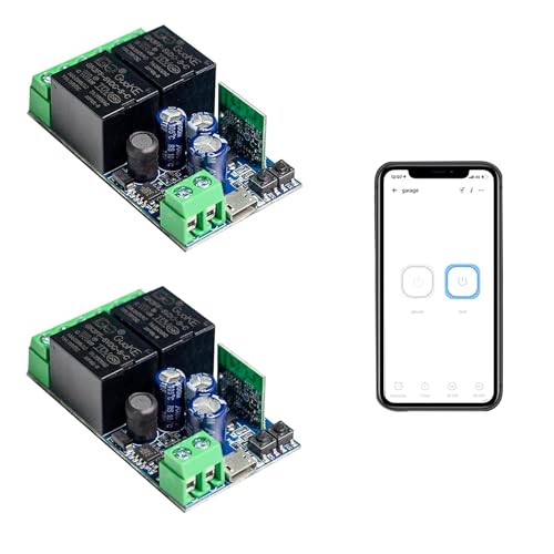 QIACHIP Smart WiFi Switch 2 Kanal Relaismodul Passives Ausgangsrelaismodul DC 5V 12V 24V 36V WIFI APP Ewelink Steuerung kompatibel mit Alexa/Google Home von QIACHIP