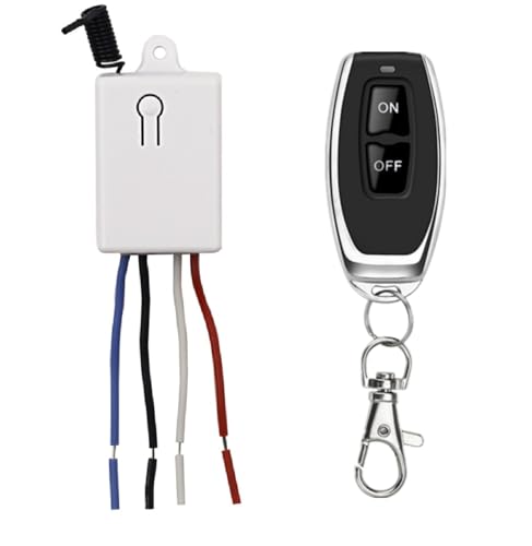 QIACHIP Funk Lichtschalter 230V und Mini Empfänger Kit, Funkschalter mit Fernbedienung Kabelloser RF Relais für Leuchten, Deckenleuchten, Lampen von QIACHIP
