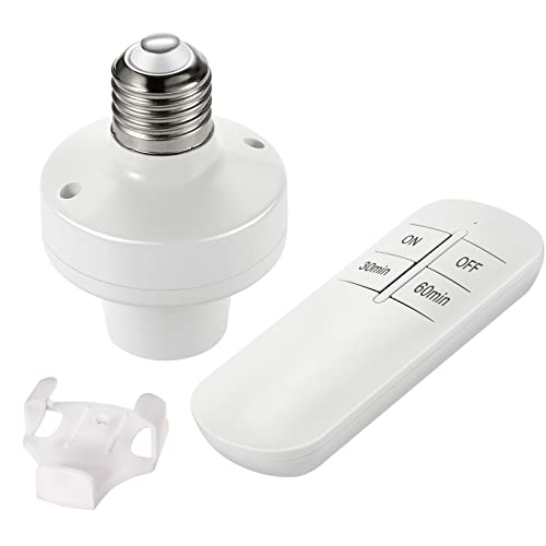 QIACHIP Funk Lampenfassung e27 mit Fernbedienung,Kabelloses Lichtschalter-Kit 230V Lampenfüße Fassung E27 Lampensockel Adapter mit Timer von QIACHIP